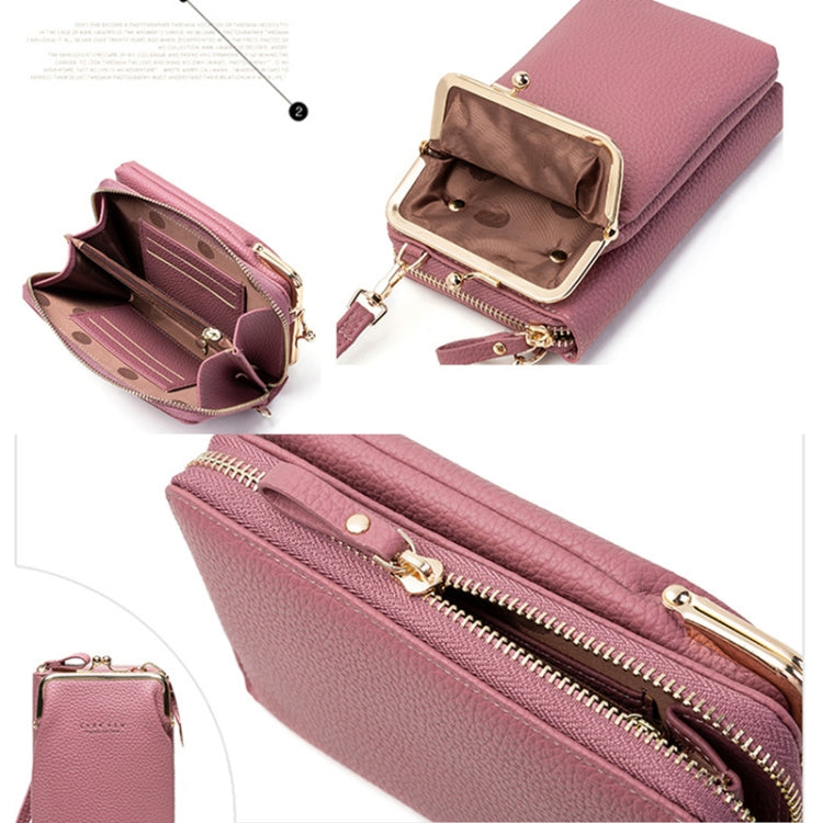 H2107 Ladies Mobile Phone Bag Shoulder Messenger Bag Pebbled Zipper Wallet
