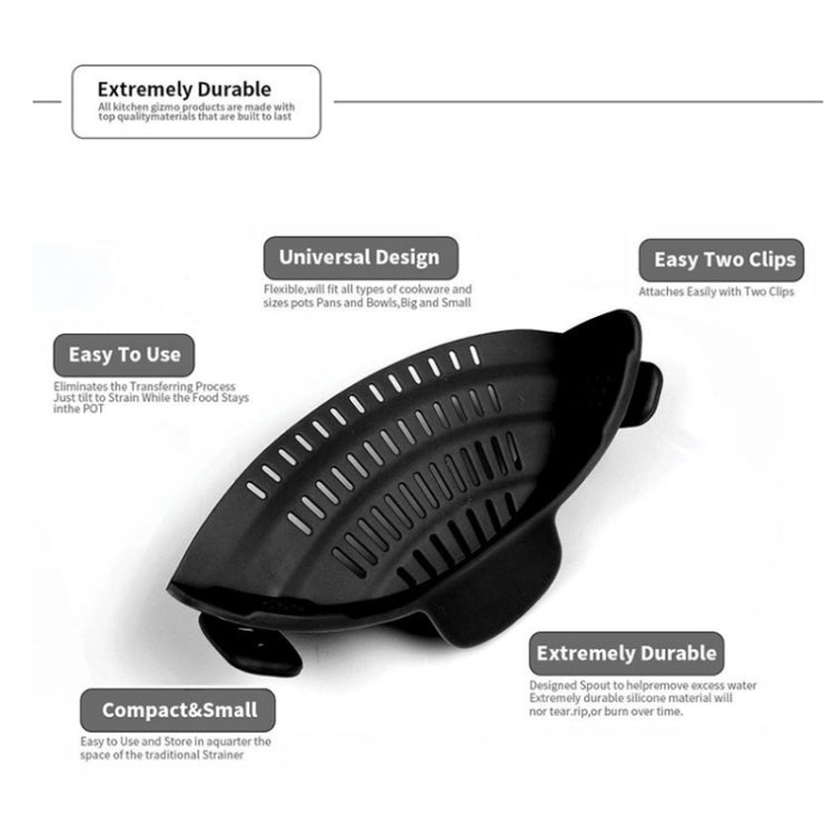 Wide Mouth Silicone Drainer Pot Side Drain To Block Fruit Noodle Strainer