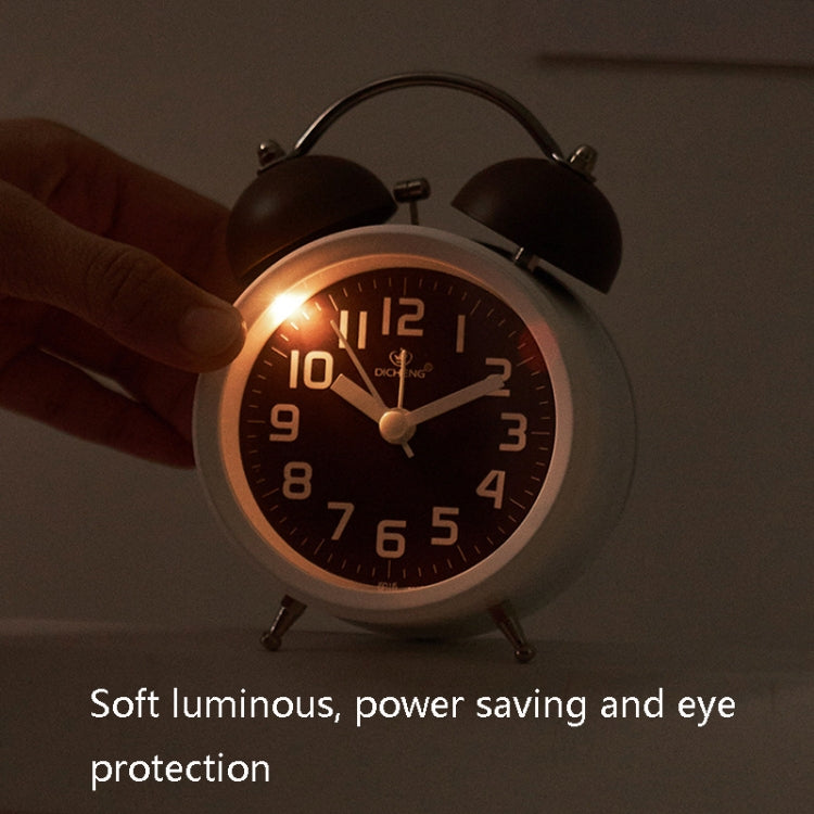 6016 Simple Bell Small Alarm Clock Students Learning Bedside Clock With Night Light
