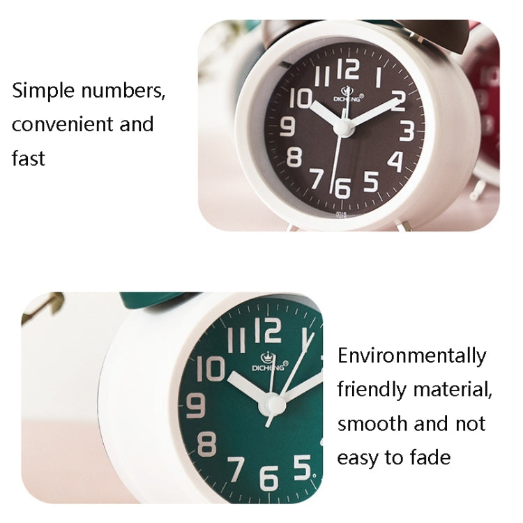 6016 Simple Bell Small Alarm Clock Students Learning Bedside Clock With Night Light