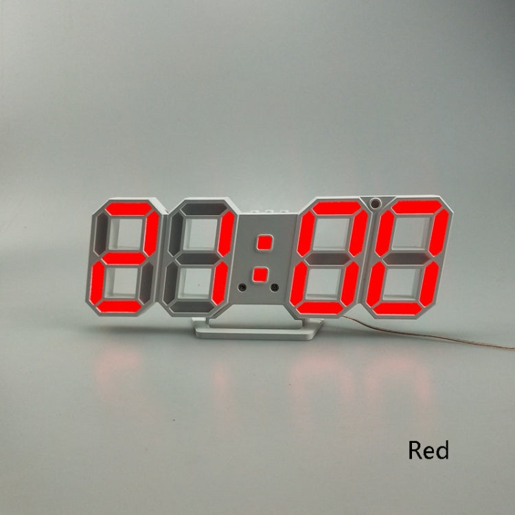 6609 3D Stereo LED Alarm Clock Living Room 3D Wall Clock