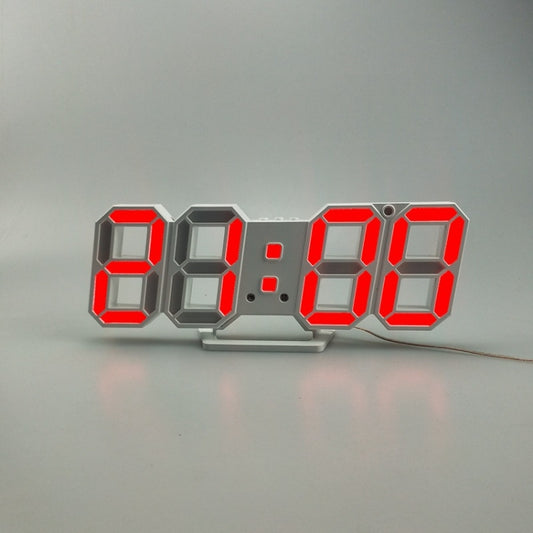 6609 3D Stereo LED Alarm Clock Living Room 3D Wall Clock