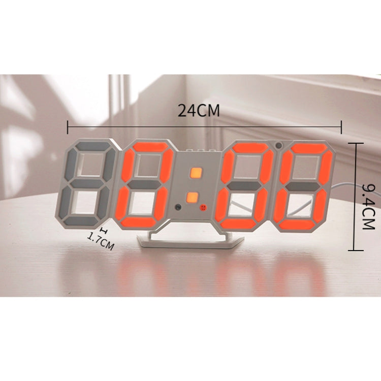 6609 3D Stereo LED Alarm Clock Living Room 3D Wall Clock