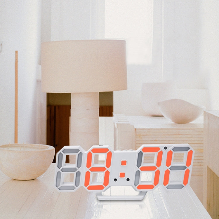 6609 3D Stereo LED Alarm Clock Living Room 3D Wall Clock
