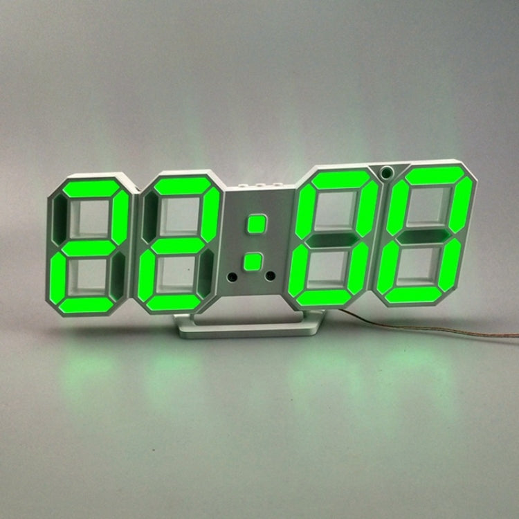 6609 3D Stereo LED Alarm Clock Living Room 3D Wall Clock