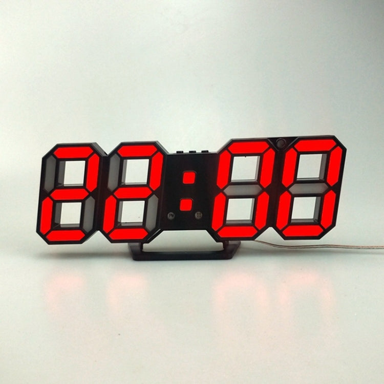 6609 3D Stereo LED Alarm Clock Living Room 3D Wall Clock