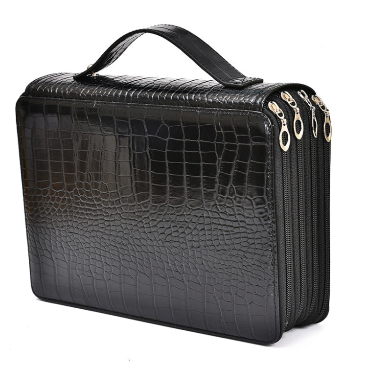 200 Hole Art Painting Pen Storage Bag Large-Capacity Crocodile Pattern PU Pencil Bag