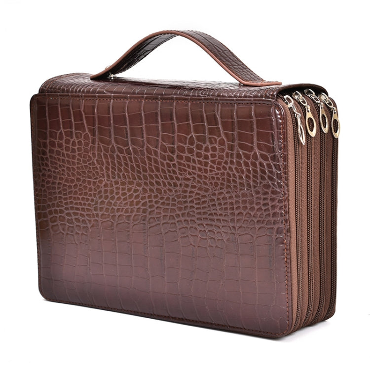 200 Hole Art Painting Pen Storage Bag Large-Capacity Crocodile Pattern PU Pencil Bag