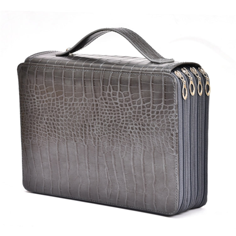 200 Hole Art Painting Pen Storage Bag Large-Capacity Crocodile Pattern PU Pencil Bag