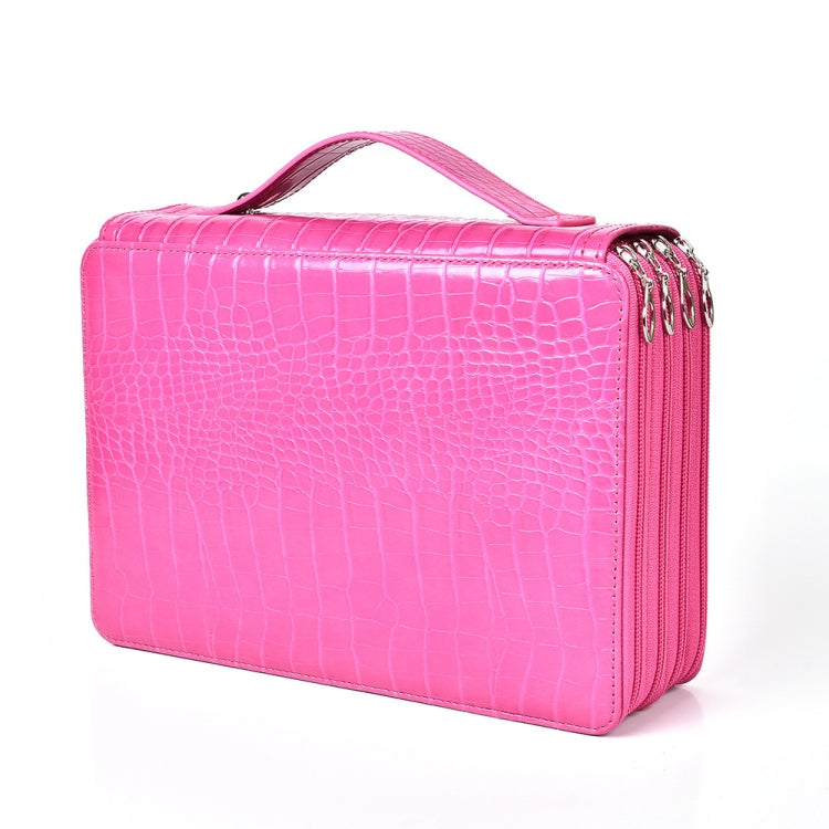 200 Hole Art Painting Pen Storage Bag Large-Capacity Crocodile Pattern PU Pencil Bag
