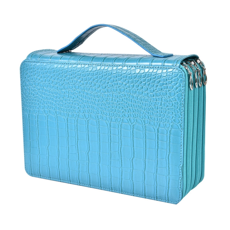 200 Hole Art Painting Pen Storage Bag Large-Capacity Crocodile Pattern PU Pencil Bag