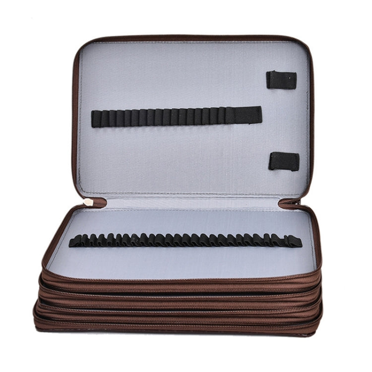 200 Hole Art Painting Pen Storage Bag Large-Capacity Crocodile Pattern PU Pencil Bag