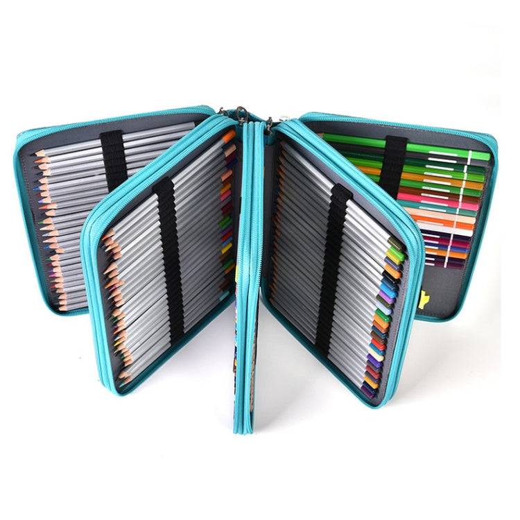 200 Hole Art Painting Pen Storage Bag Large-Capacity Crocodile Pattern PU Pencil Bag