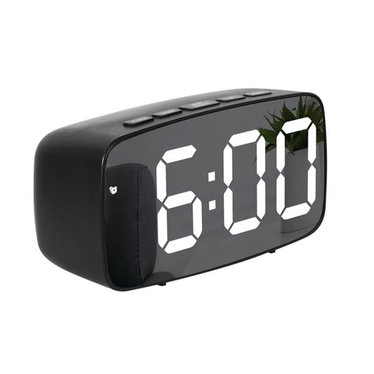 Mirror Bedside Alarm Clock Battery Plug-In Dual-Purpose LED Clock, Arc-shaped Black Shell (Mirror White Light), Rectangular Black Shell (Mirror White Light), Arc-shaped Black Shell (Black Surface White Light)                                            ...