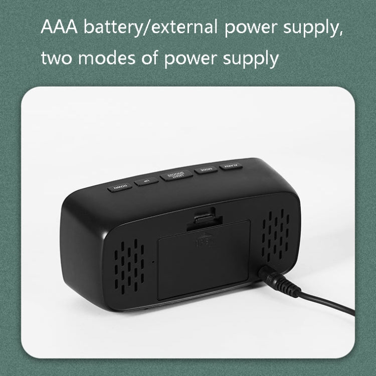 Mirror Bedside Alarm Clock Battery Plug-In Dual-Purpose LED Clock