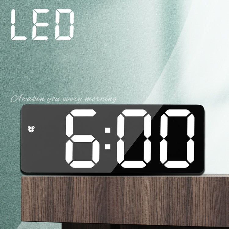 Mirror Bedside Alarm Clock Battery Plug-In Dual-Purpose LED Clock