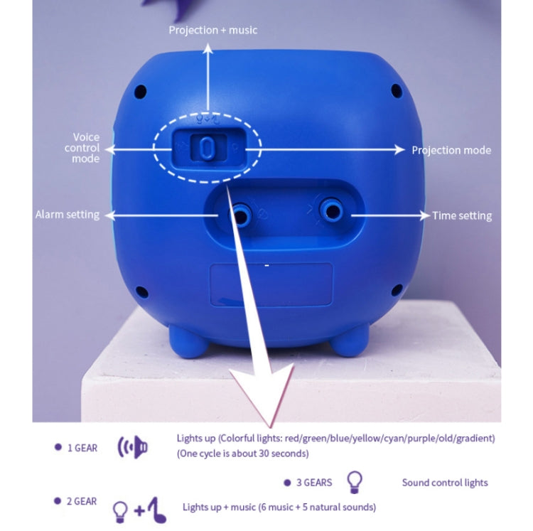 Children Romantic Starry Sky Projection Music Pointer Alarm Clock