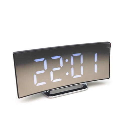 6507 Curved Big Screen Electronic Clock LED Mirror Mute Alarm Clock