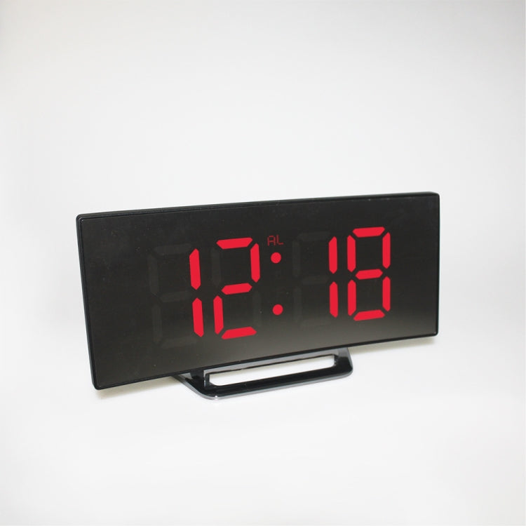 6507 Curved Big Screen Electronic Clock LED Mirror Mute Alarm Clock