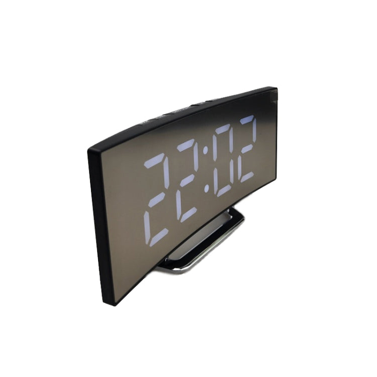 6507 Curved Big Screen Electronic Clock LED Mirror Mute Alarm Clock