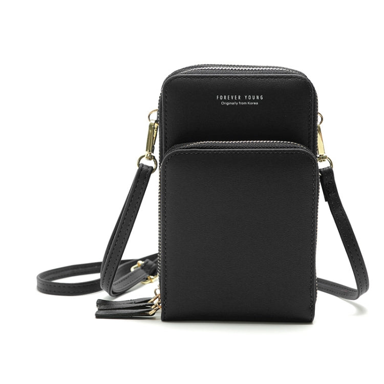 Ladies Mobile Phone Bag PU Vertical Large Capacity Mobile Phone Single-Shoulder Messenger Bag