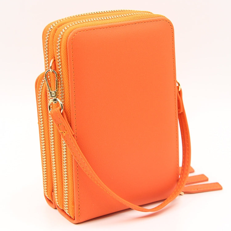 Ladies Mobile Phone Bag PU Vertical Large Capacity Mobile Phone Single-Shoulder Messenger Bag
