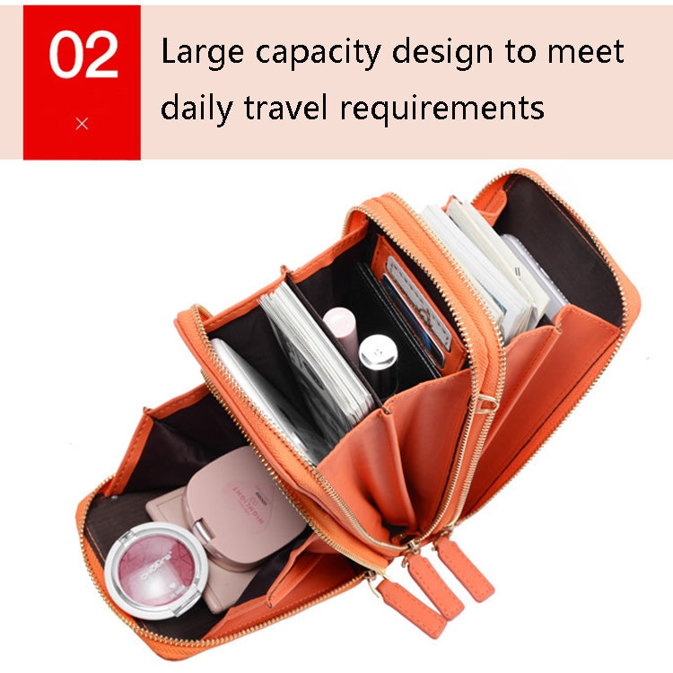 Ladies Mobile Phone Bag PU Vertical Large Capacity Mobile Phone Single-Shoulder Messenger Bag