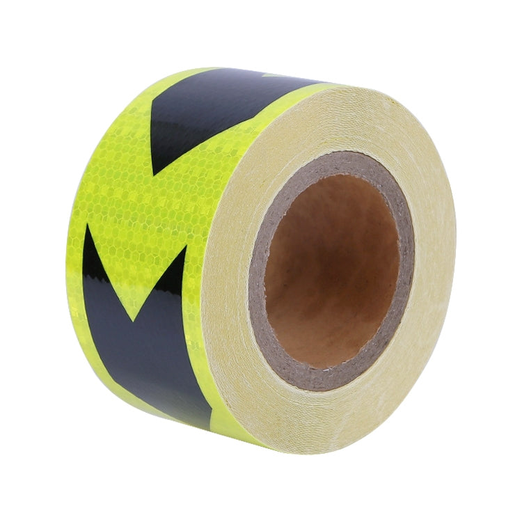 2 PCS Fluorescent Yellow Black Arrow Truck Sign Sticker Corridor Reflective Floor Stickers