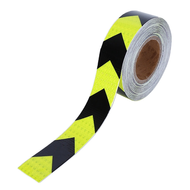 2 PCS Fluorescent Yellow Black Arrow Truck Sign Sticker Corridor Reflective Floor Stickers