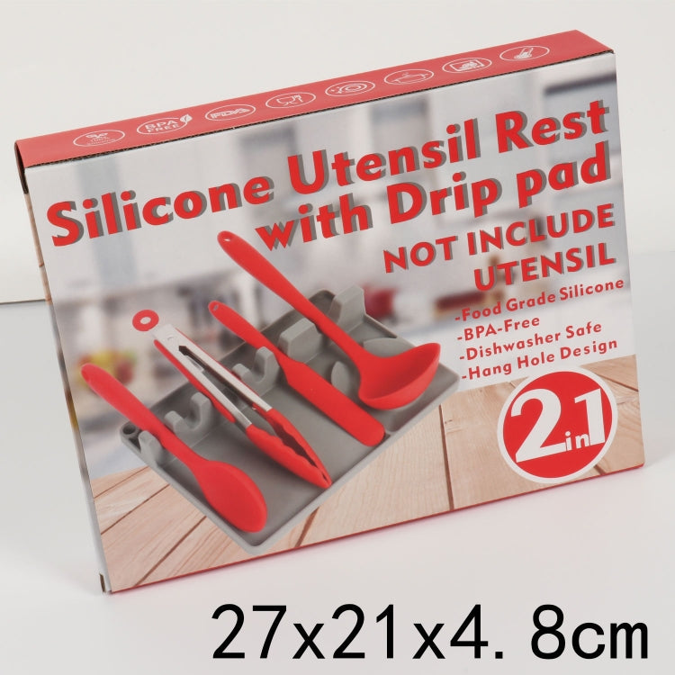 2 in 1 Kitchen Silicone Spoon Holder Shelf