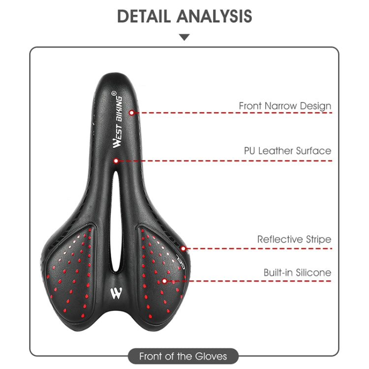 WEST BIKING YP0801086 Silicone Thickened Soft And Comfortable Bicycle Seat