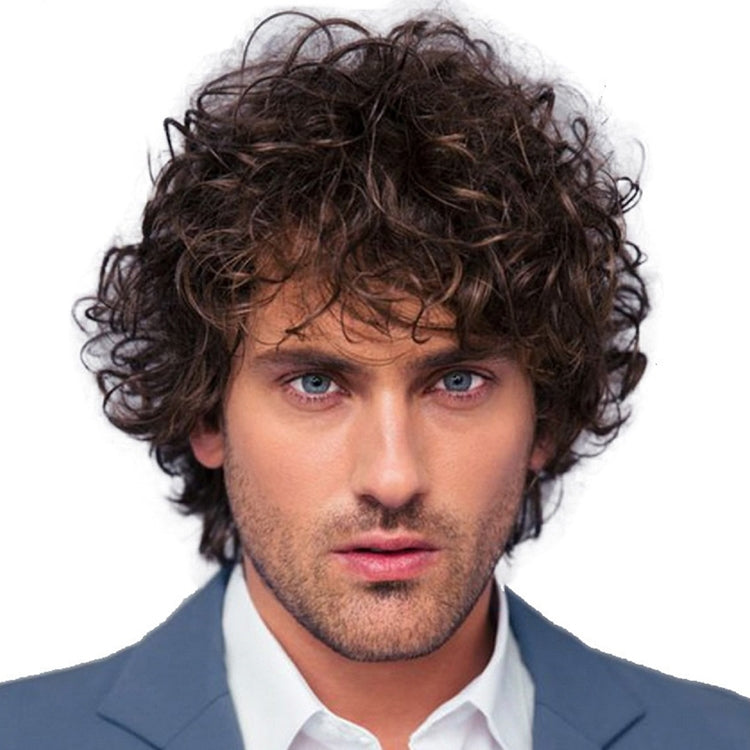 Men Fluffy Short Curly Wig Sets