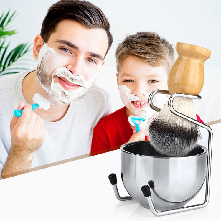 B3004 3 Pcs/Set Men Styling Tools Nylon Beard Brush Rack Foam Bowl