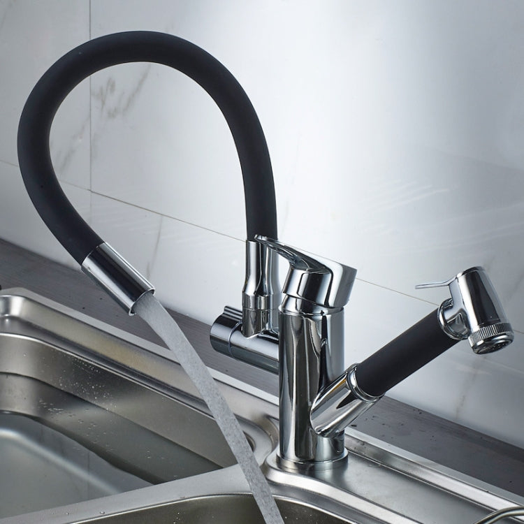 Kitchen Pull-Out Double Faucet Water Table Hot And Cold Water Faucet