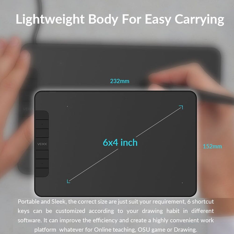 VEIKK VK640 Digital Plate Hand Painted Picture Board Electronic Painting Board