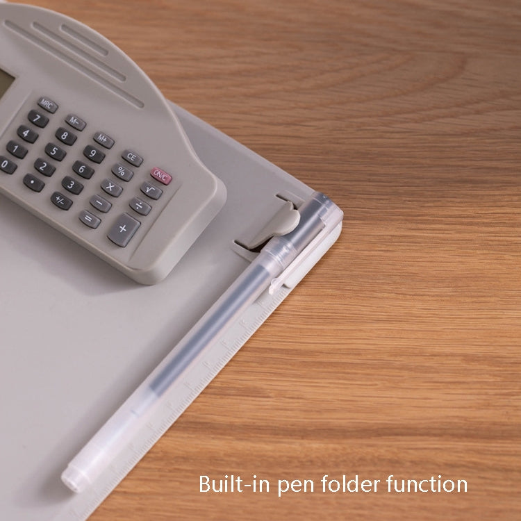 A4 Multi-Function Folder With Calculator Ruler Writing Board File Storage Plastic Splint