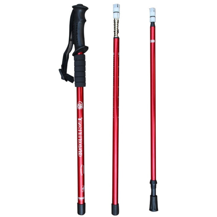 JUNGLELEOPARD 3-Section Straight Handle Aluminum Trekking Pole Multifunctional Walking Hand Crutches