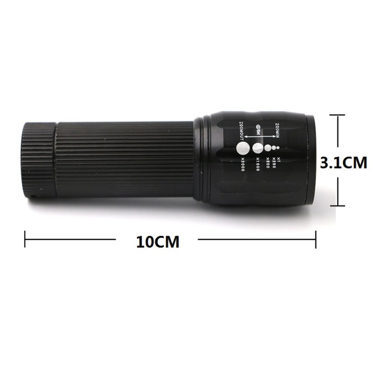 2 PCS Three-Speed Zoom LED Flashlight Mini Aluminum Flashlight