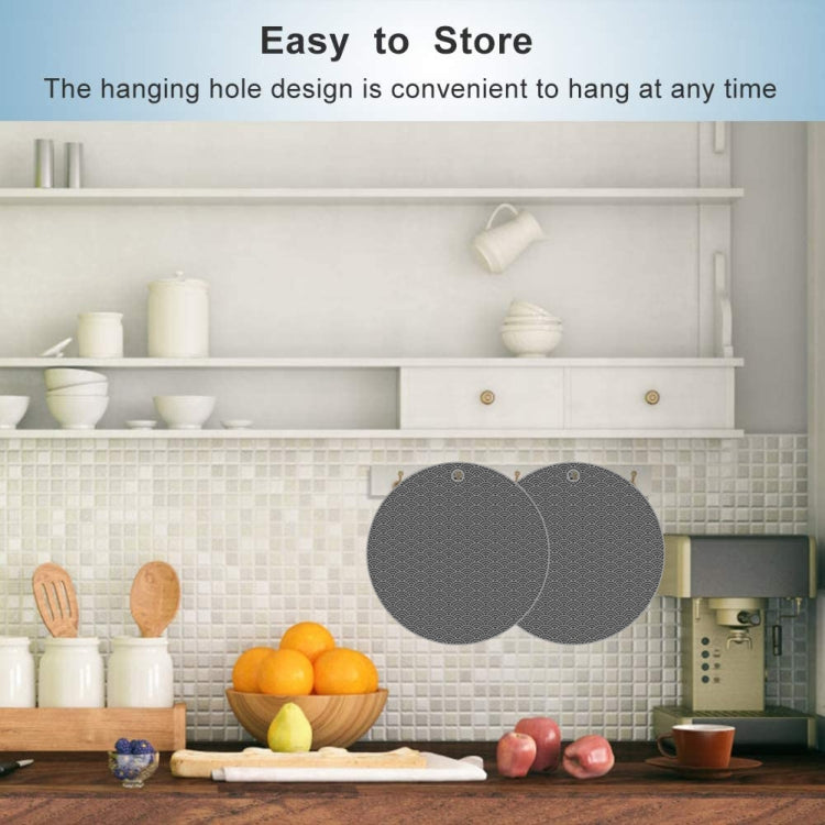 Geometry Kitchen Silicone Pot Holder Heat Insulation Pad Round(Black)