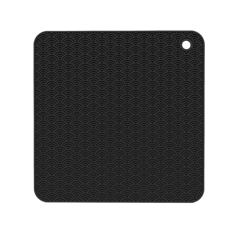 Geometry Kitchen Silicone Pot Holder Heat Insulation Pad Round(Black)