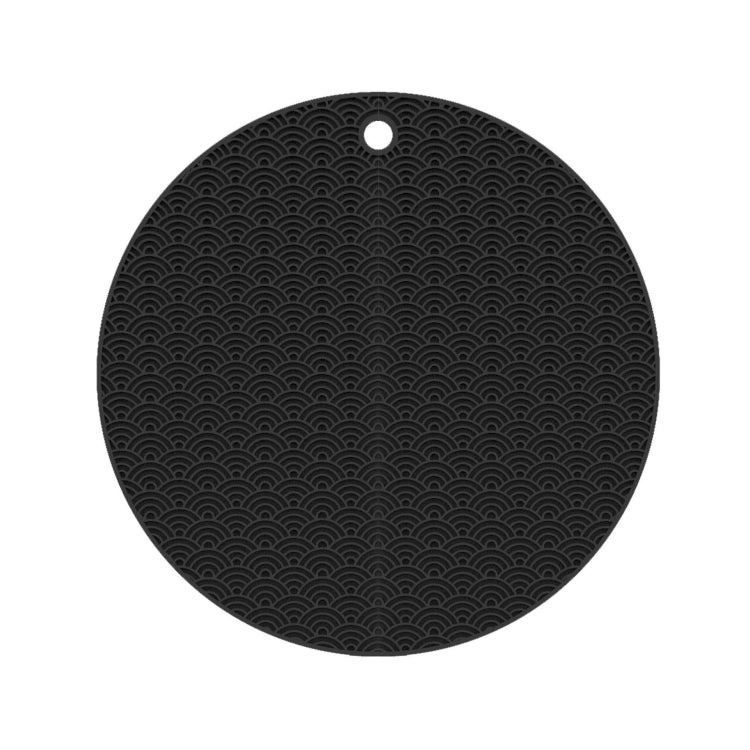 Geometry Kitchen Silicone Pot Holder Heat Insulation Pad Round(Black)