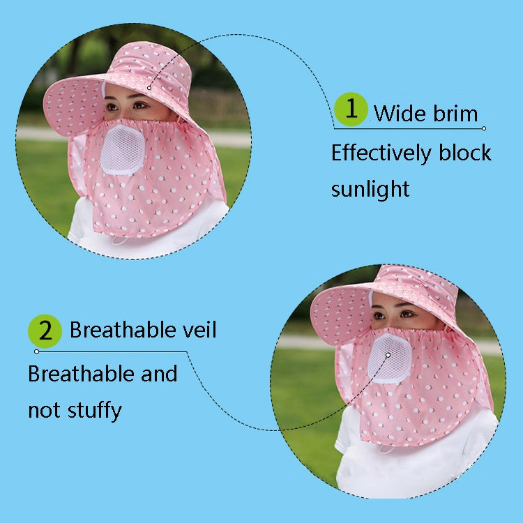 2 PCS Cherry Printing Isolation Cap Sunscreen Face-Covering Outdoor Travel Hat Cap