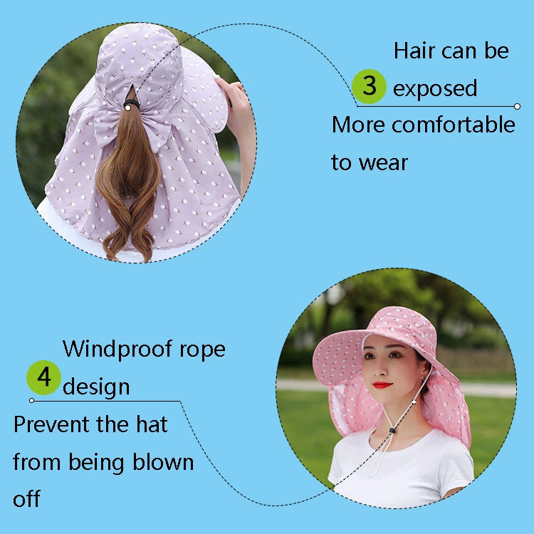 2 PCS Cherry Printing Isolation Cap Sunscreen Face-Covering Outdoor Travel Hat Cap