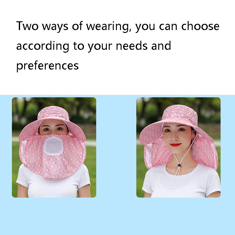 2 PCS Cherry Printing Isolation Cap Sunscreen Face-Covering Outdoor Travel Hat Cap