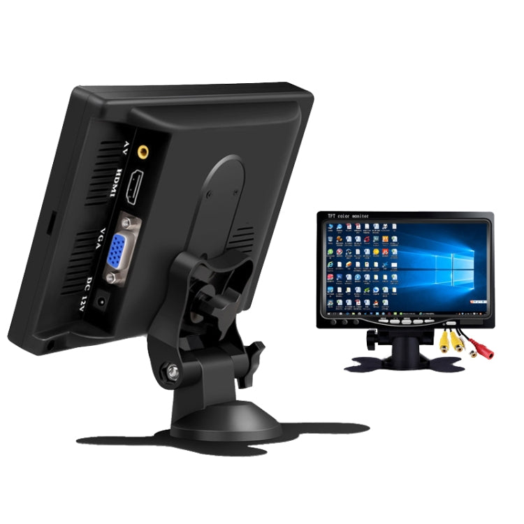 YB-700A-1 7 Inch 12/24V HD Car Monitor Display HDMI VGA AV Interface Home Computer Video Player Resolution: