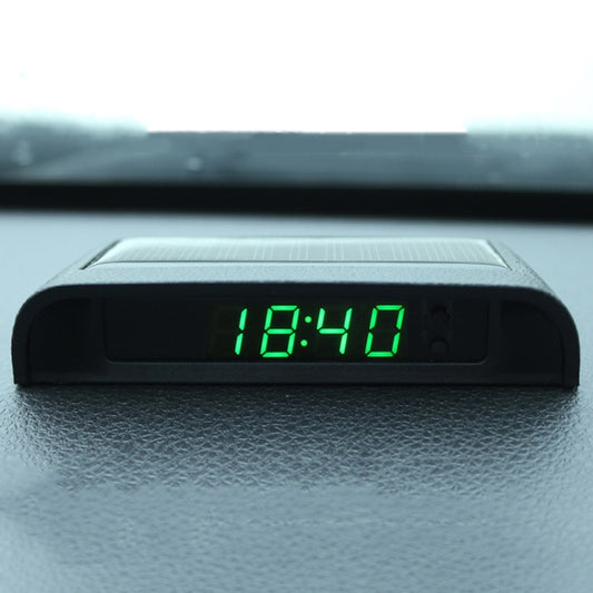 Solar Night Light Car Clock Automotive Electronic Clock Temperature