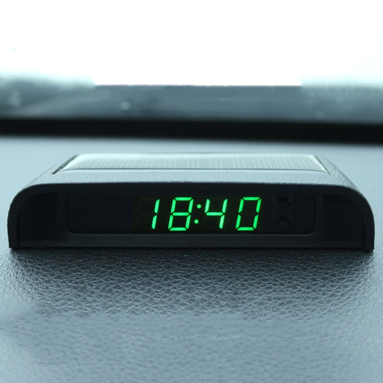 Solar Night Light Car Clock Automotive Electronic Clock Temperature, Time+Date+Week+Temperature