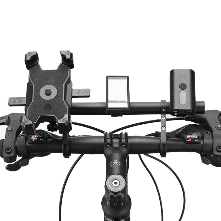 BG-798 30cm Bicycle Extension Bracket Double Rod Aluminum Flashlight Stopwatch Headlight Expansion Bracket