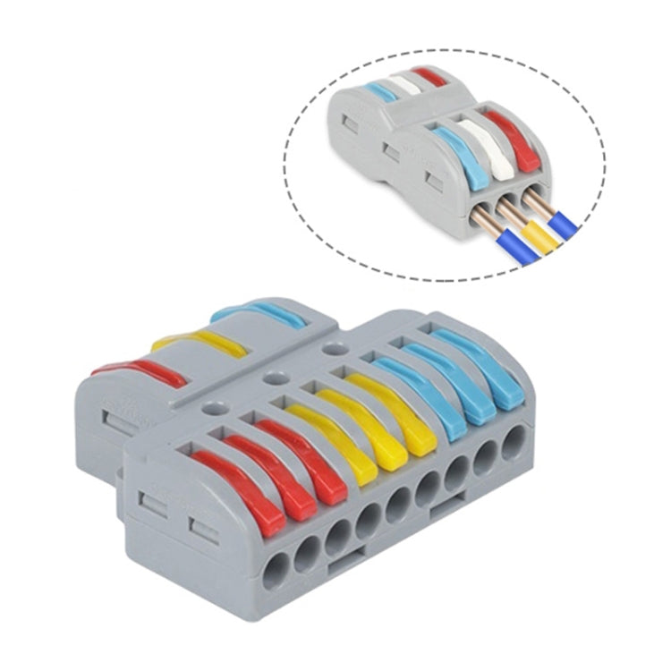 SPL-2 2 In 3 Out Colorful Quick Line Terminal Multi-Function Dismantling Wire Connection Terminal