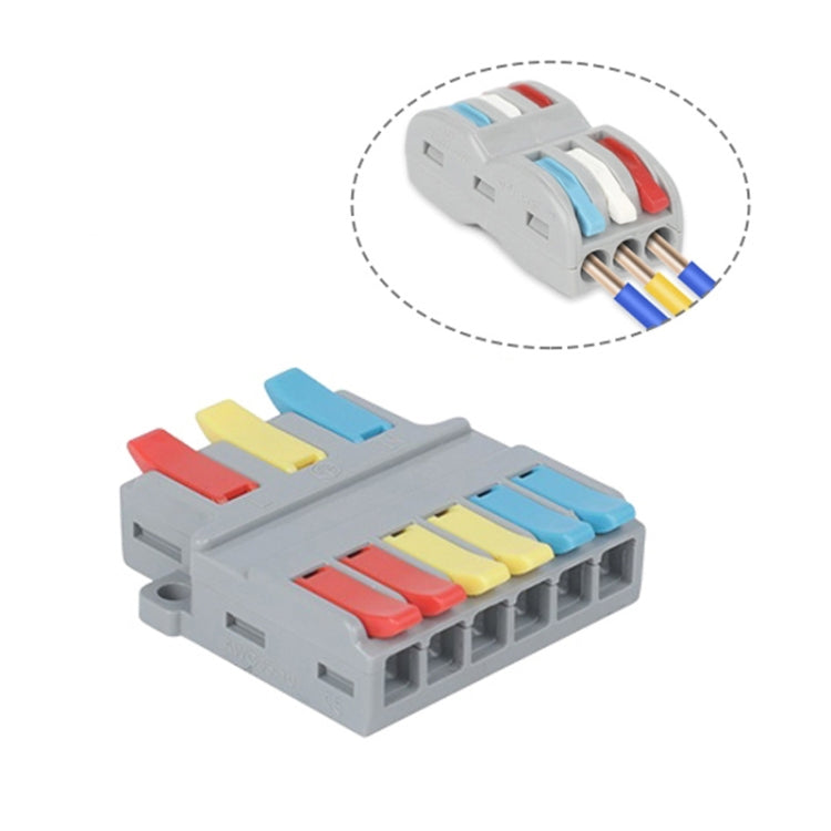 SPL-2 2 In 3 Out Colorful Quick Line Terminal Multi-Function Dismantling Wire Connection Terminal